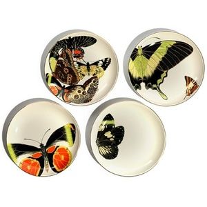 D.L. & Co. Set of 4 Butterfly Porcelain Plates